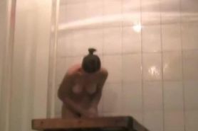 Erotic body soaping from charming shower spy cams