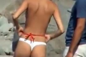 Nudist Wife at the Beach Filmed on Voyeur Cam