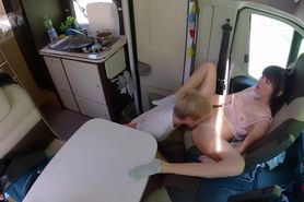 Festival Girl Fucked Rough In Campervan!!! Double Cum To Huge Squirting Pussy