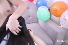 Asian Beauty MsStacy08's Birthday: A Filipina Teen's Amateur Blowjob