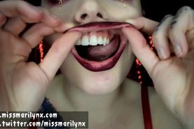 Miss Marilyn Temptress Satanic Mouth Stretching Fetish