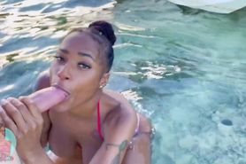 Sarai Minx - Ebony Getting Cumshot On Public Beach