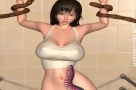 Hot 3D anime girl suck tentacles