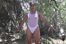 Real naked in the woods aerobic workout naked