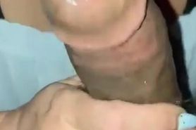 Cumming in a milf mouth black cum swallow