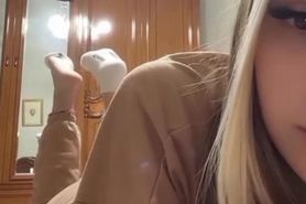 Sexy Italian girl socks removal