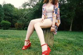 sexy feet in red shoes