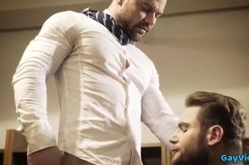 Tattoo gay domination with cumshot