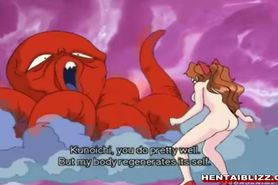 Hentai girl caught and drilled rough by octopus s