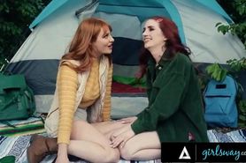 Camping trip fuck with two perfect redheaded dolls