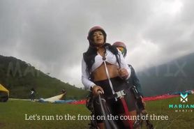 Top Ebony Actress Mariana Martix Gets Naked while Paragliding & Masturbating