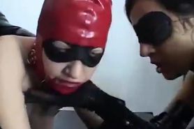 Two latex bros fuck their latex bitches while they kiss