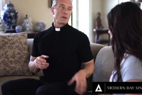 Contemporary Transgressions: Priest Defiles Naive Teen Keira Croft With His Sticky Load After Her Anal Debut!