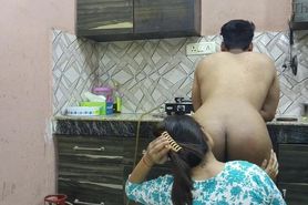 Beautiful indian step mother pussy and ass fucked hard by step son while he is in kitchen