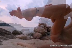 Beach Footjob - I would cum as fast ++ Toef