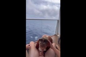 Slut On Cruise Sucks And Gets Fucked On Boat Balcony