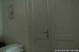 Young robbers wake up mature lady sexy grandmother