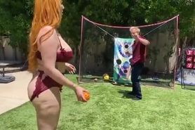 big ass redhead milf plays dick ball with step son s huge white dick 480p