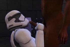 Sims 4 Finn from Star Wars fucks a female Storm Trooper