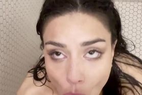 Latina Slut Hannahjo Gives Sloppy Blowjob In The Shower