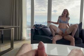 Wife Makes Husband Watch Her Fuck His Friend In Hotel Window Before Allowing Him To Join In / 4K