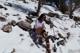 Christina fucked Outdoors in Winter Snow MomPOV Bonus Episode 179