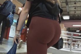 red spandex bubble ass