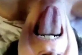 Cumming in mouth of my horny mature slut. Amateur