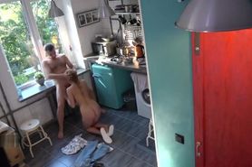 Czech teen Elison - blowjob in the kitchen