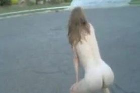 Blonde Naked in the Street