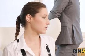 Girl in a sexy outfit wants a faceful of his dirty ass