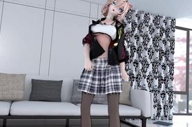 MMD Honkai Pardofelis Chi Mat Ba Ram Stockings Striptease