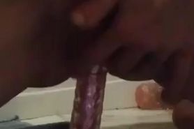 Spun and fucking my wet meat hole with a toy