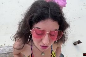 Katty West Gets Wet in a Golden Shower on the Beach