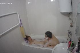 bath cute couple kiss