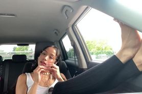 Slim Latina Girl Feet Arches & Toes Car ASMR