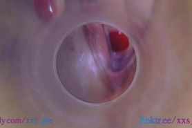 Melissa put camera deep inside in her wet creamy pussy (Full HD pussy cam, endoscope)