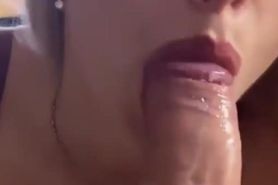 Blonde swallow cum