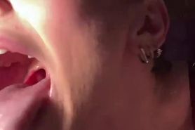 Long Tongue Wild Ahegao Slut Spitty Mouth Open For Cum