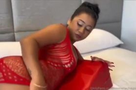 Sexy content creator from my country in red lingerie