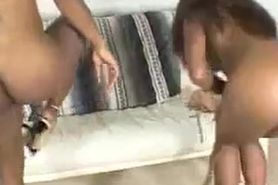 Hot ebony chicks masturbating together