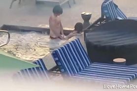 Amateur Couple Is Fucking In A Hot Tub Outside