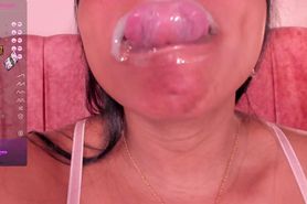 Ebony Mouth Tongue Spit Tease Then Doggystyle Pose Showing Sexy Ass