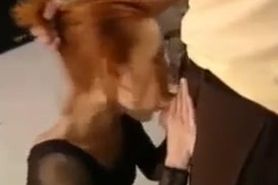 Redhead getting her mouth used by her father