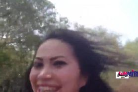 The cameraman invited the thai to a rendezvous and then she gets fucked right in the pussy