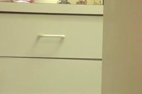 Couple gets it on while being filmed from closet