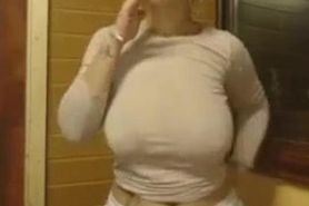 busty bitch smokes webcam