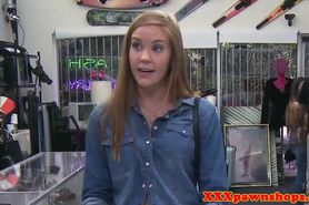 Pawnshop amateur fucked by broker for money