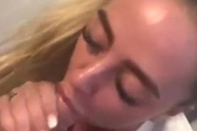 Blonde Slutty Girl Blows On Big Cock