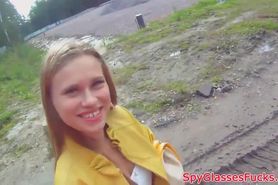 Amateur beauty pickedup and fucked in POV